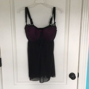 Curvy Kate Purple and Black Trixie Babydoll UK 32GG US 32GG
